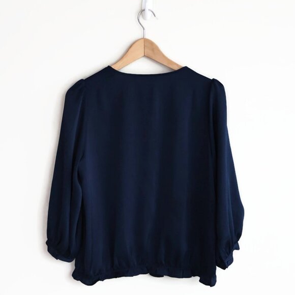 Navy Blue Blouse- Size S- Reitmans - Picture 2 of 10